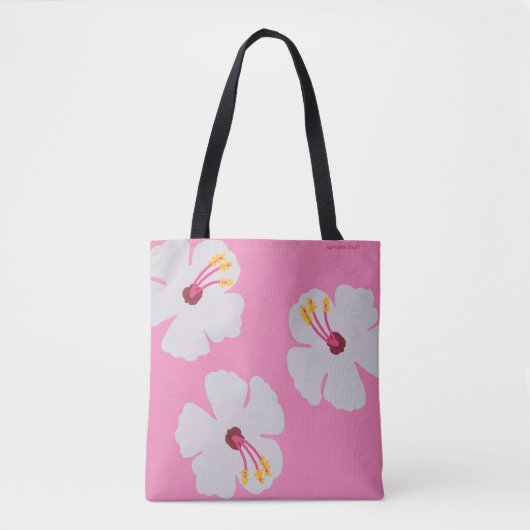 Hibiscus in de Roze Hond Tassen Tas (Voorkant)