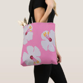 Hibiscus in de Roze Hond Tassen Tas (Dichtbij)