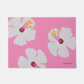 Hibiscus in het roze hondenvoer deurmat (Voorkant)