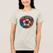 Hibiscus in New Caledonië Tri-Blend Shirt (Voorkant)