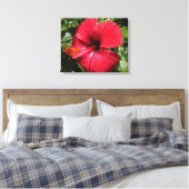 Hibiscus in weinrot canvas afdruk (Insitu (Slaapkamer))