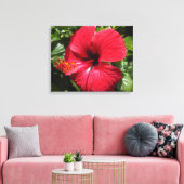 Hibiscus in weinrot canvas afdruk (Insitu (Woonkamer))