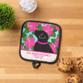 Hibiscus Island Black Dog Pot Holder Pannenlap (Top down)