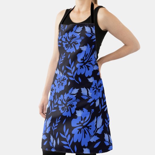 Hibiscus Island Flower blue All-over print Apron Schort (Insitu)