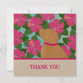 Hibiscus Island Gele Hond Dank u Kaarten (Voorkant)