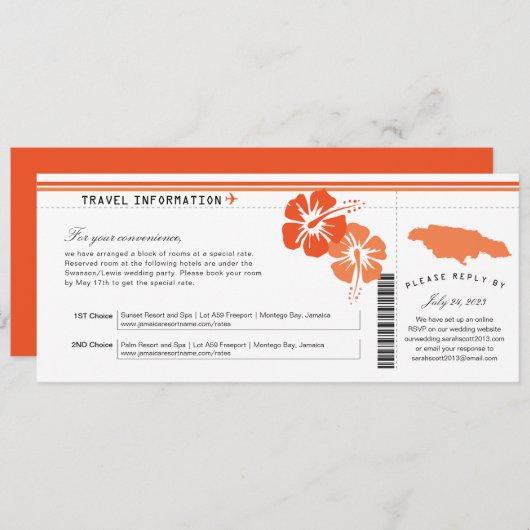 Hibiscus Jamaica Boarding Pass | Accommodaties Kaart (Voorkant / Achterkant)