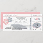 Hibiscus Jamaica Boarding Pass Wedding Kaart (Voorkant / Achterkant)