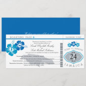 Hibiscus Jamaica Boarding Pass Wedding Kaart (Voorkant / Achterkant)