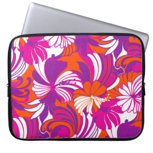 Hibiscus Jungle Hawaïaanse Tropische Roze Wetsuit Laptop Sleeve