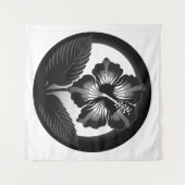 Hibiscus Kamon design Wandkleed (Voorkant (horizontaal))