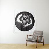 Hibiscus Kamon design Wandkleed (In situ)