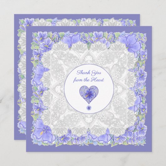 Hibiscus & kant BLAUW (Voorkant / Achterkant)