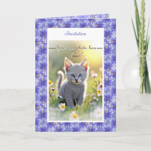 Hibiscus & kant BLAUW (Voorkant)