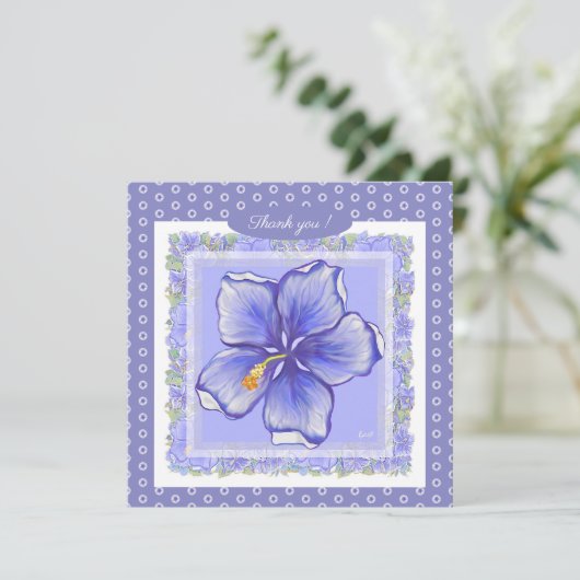 Hibiscus & kant BLAUW (Staand voorkant)