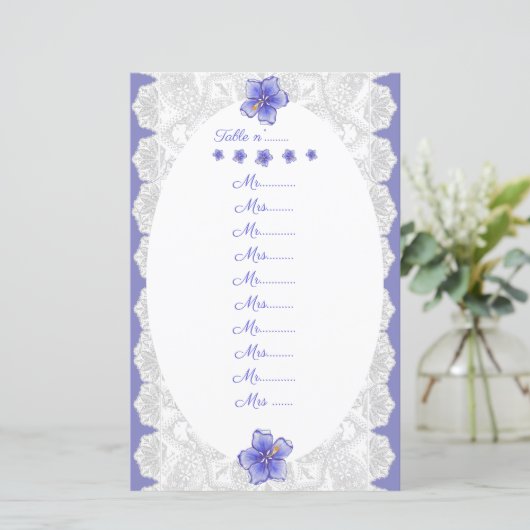 Hibiscus & kant BLAUW (Staand voorkant)