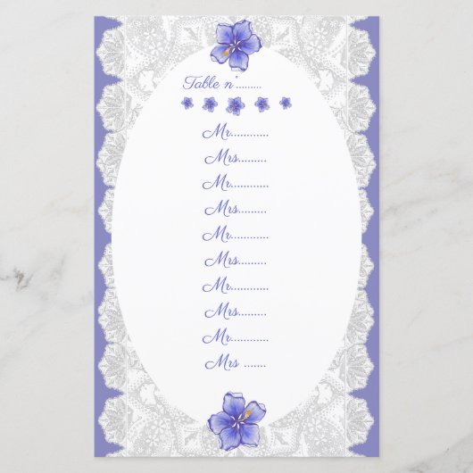 Hibiscus & kant BLAUW (Voorkant)