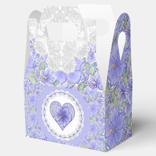 Hibiscus & kant BLAUW Bedankdoosjes (Geopend)