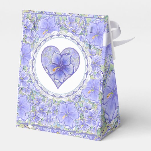 Hibiscus & kant BLAUW Bedankdoosjes (Achterkant)