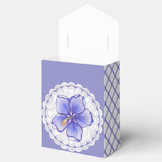 Hibiscus & kant BLAUW Bedankdoosjes (Geopend)