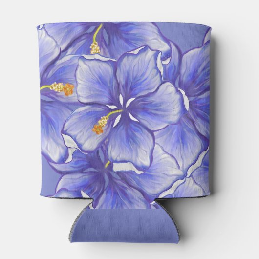 Hibiscus & kant BLAUW Blikjeskoeler (Achterkant)