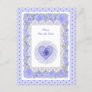 Hibiscus & kant BLAUW Briefkaart