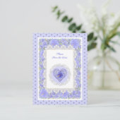 Hibiscus & kant BLAUW Briefkaart (Staand voorkant)