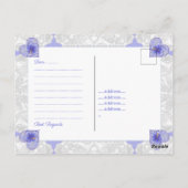 Hibiscus & kant BLAUW Briefkaart (Achterkant)