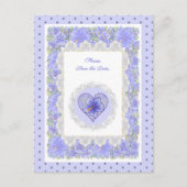 Hibiscus & kant BLAUW Briefkaart (Voorkant)