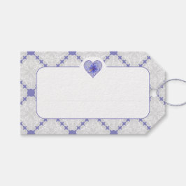 Hibiscus & kant BLAUW Cadeaulabel