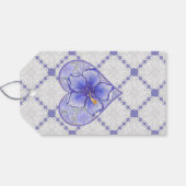 Hibiscus & kant BLAUW Cadeaulabel (Achterkant Horizontaal)