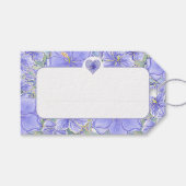 Hibiscus & kant BLAUW Cadeaulabel (Voorkant (Horizontaal))