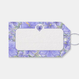 Hibiscus & kant BLAUW Cadeaulabel