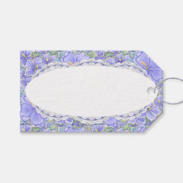 Hibiscus & kant BLAUW Cadeaulabel