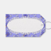 Hibiscus & kant BLAUW Cadeaulabel (Voorkant (Horizontaal))