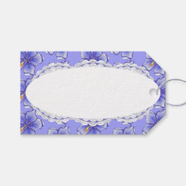 Hibiscus & kant BLAUW Cadeaulabel