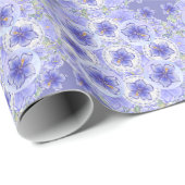 Hibiscus & kant BLAUW Cadeaupapier (Rol Hoek)