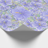 Hibiscus & kant BLAUW Cadeaupapier (Hoek)