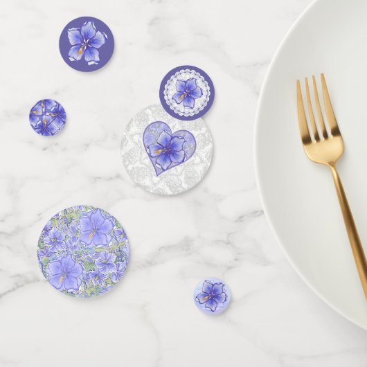 Hibiscus & kant BLAUW Confetti (Groep)