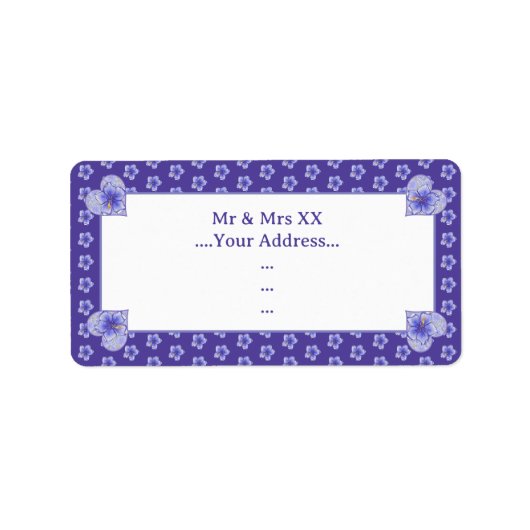 Hibiscus & kant BLAUW Etiket (Voorkant)