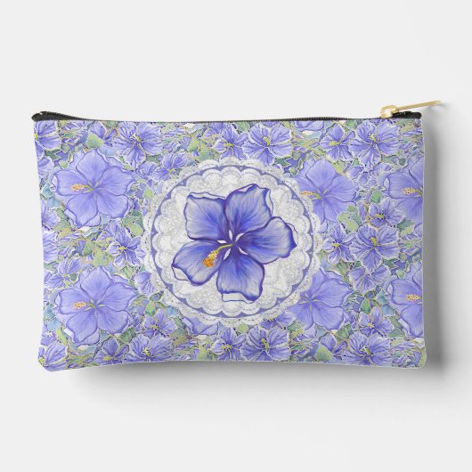 Hibiscus & kant BLAUW Etui (Achterkant)