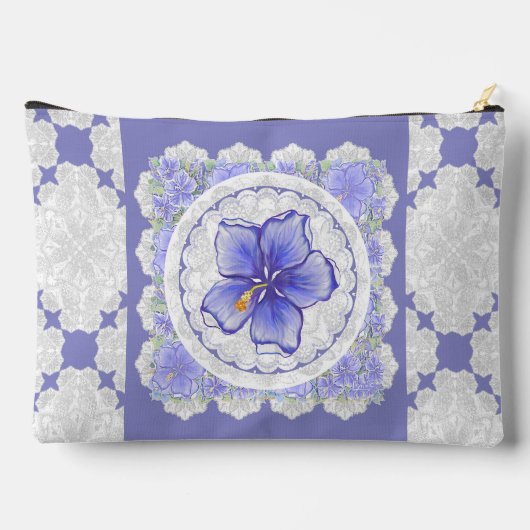 Hibiscus & kant BLAUW Etui (Achterkant)