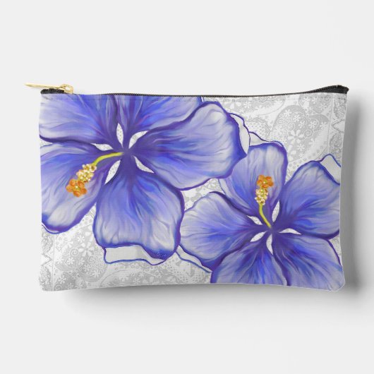 Hibiscus & kant BLAUW Etui (Voorkant)