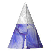 Hibiscus & kant BLAUW Feesthoedjes (Achterkant)