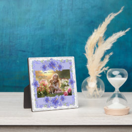 Hibiscus & kant BLAUW Fotoplaat