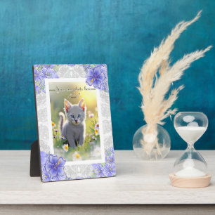 Hibiscus & kant BLAUW Fotoplaat