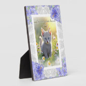 Hibiscus & kant BLAUW Fotoplaat (Zijkant)