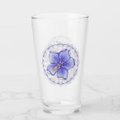 Hibiscus & kant BLAUW Glas (Achterkant)