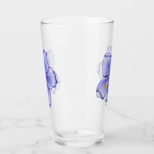 Hibiscus & kant BLAUW Glas (Links)