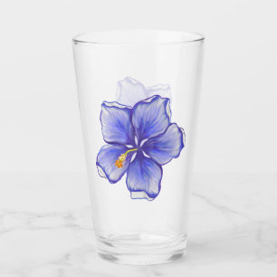 Hibiscus & kant BLAUW Glas