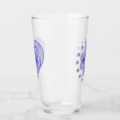 Hibiscus & kant BLAUW Glas (Links)